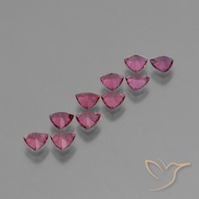 4.89 ct natürliche Magenta-Rosa Rhodolith-Granat-Edelsteine, Trillion, VS