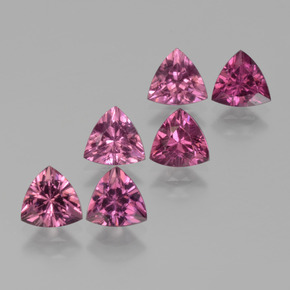 3.22 ct natürliche Rosaig-rose Rhodolith-Granat-Edelsteine, Trillion, VS