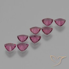 3.52 ct natürliche Magenta-Rosa Rhodolith-Granat-Edelsteine, Trillion, VS