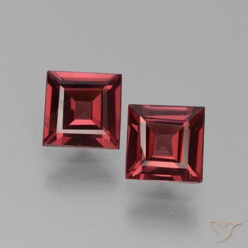 1.43ctw Natürlicher tiefrot Rhodolith-Granat, Quadrat, VS