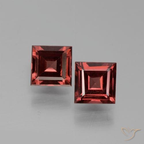 1.35ctw Natürlicher Tiefes Scharlachrot Rhodolith-Granat, Quadrat, VS