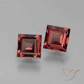 1.35 ct natürliche Tiefes Scharlachrot Rhodolith-Granat-Edelsteine, Quadrat, VS
