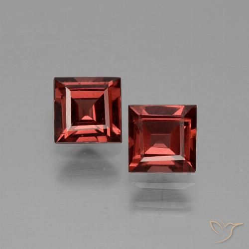 1.54ctw Natürlicher Tiefes Scharlachrot Rhodolith-Granat, Quadrat, VS