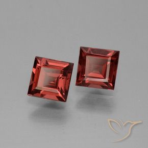 1.54 ct natürliche Tiefes Scharlachrot Rhodolith-Granat-Edelsteine, Quadrat, VS