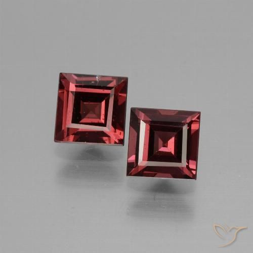 1.61ctw Natürlicher Tiefes Weinrot Rhodolith-Granat, Quadrat, VS