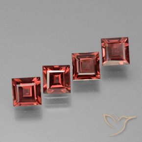 2.84 ct natürliche Tiefes Scharlachrot Rhodolith-Granat-Edelsteine, Quadrat, VS