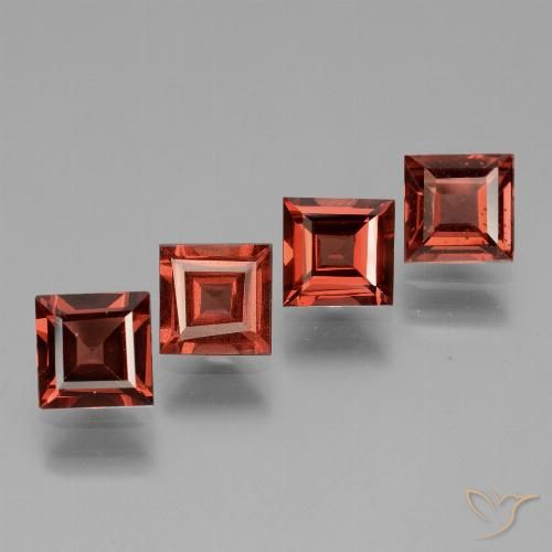 3.04ctw Natürlicher Scharlachrot Rhodolith-Granat, Quadrat, VS