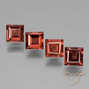 3.04 ct natürliche Scharlachrot Rhodolith-Granat-Edelsteine, Quadrat, VS