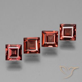 3.06 ct natürliche Tiefes Scharlachrot Rhodolith-Granat-Edelsteine, Quadrat, VS