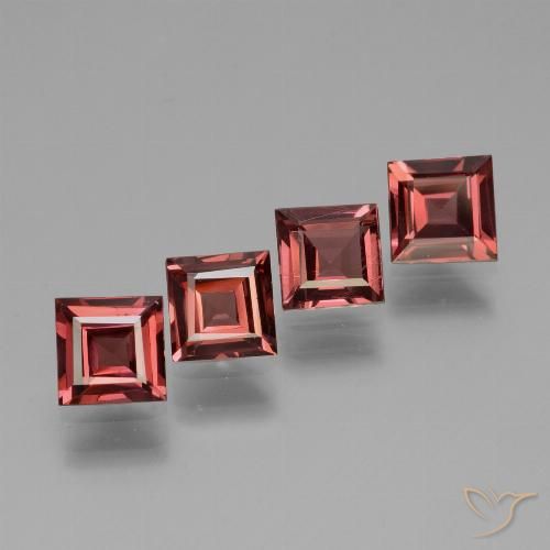 2.52ctw Natürlicher Mittelrot Rhodolith-Granat, Quadrat, VS