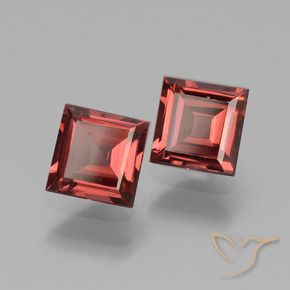 1.58 ct natürliche Tiefes Ziegelrot Rhodolith-Granat-Edelsteine, Quadrat, VS