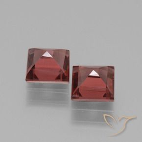 1.58 ct natürliche Tiefes Ziegelrot Rhodolith-Granat-Edelsteine, Quadrat, VS