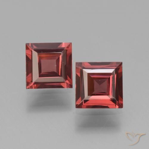 1.36ctw Natürlicher Mittelrot Rhodolith-Granat, Quadrat, VS
