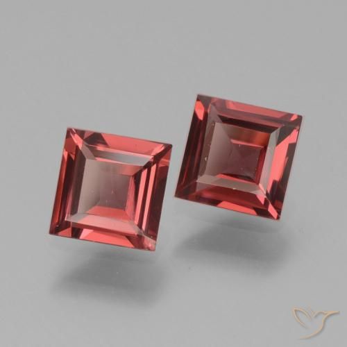 1.36 ct natürliche Mittelrot Rhodolith-Granat-Edelsteine, Quadrat, VS