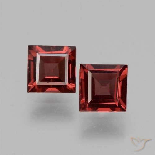 1.43ctw Natürlicher tiefrot Rhodolith-Granat, Quadrat, VS