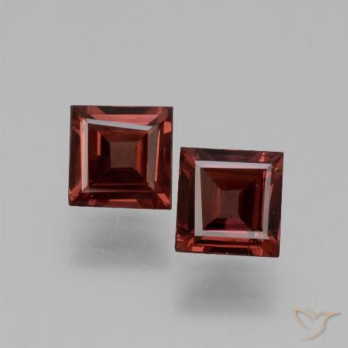 1.31ctw Natürlicher dunkelrot Rhodolith-Granat, Quadrat, VS