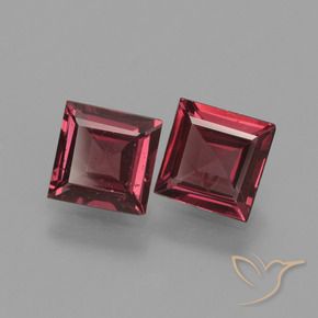 1.36 ct natürliche Mittel-Dunkelrot Rhodolith-Granat-Edelsteine, Quadrat, VS