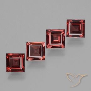 2.96 ct natürliche Mittel-Dunkelrot Rhodolith-Granat-Edelsteine, Quadrat, VS