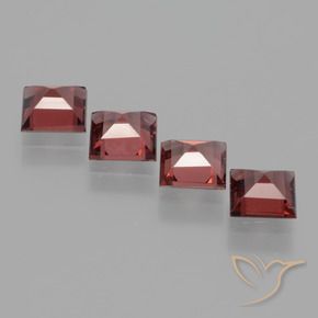 2.96 ct natürliche Mittel-Dunkelrot Rhodolith-Granat-Edelsteine, Quadrat, VS
