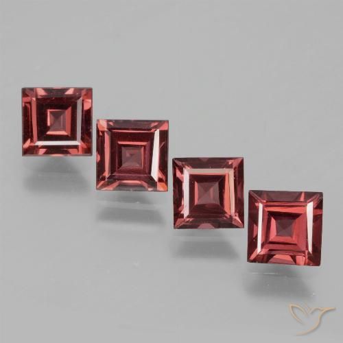 3.07ctw Natürlicher Purpurrot Rhodolith-Granat, Quadrat, VS