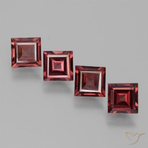2.55ctw Natürlicher tiefrot Rhodolith-Granat, Quadrat, VS