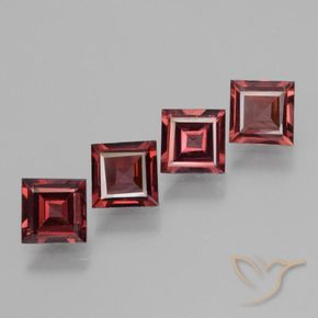2.55 ct natürliche tiefrot Rhodolith-Granat-Edelsteine, Quadrat, VS