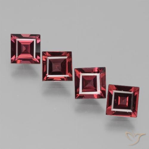3.02ctw Natürlicher tiefrot Rhodolith-Granat, Quadrat, VS