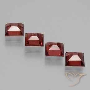 2.89 ct natürliche Tiefes Scharlachrot Rhodolith-Granat-Edelsteine, Quadrat, VS