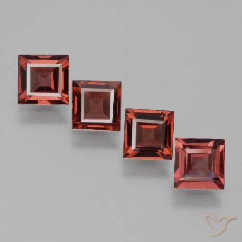 2.58ctw Natürlicher tiefrot Rhodolith-Granat, Quadrat, VS