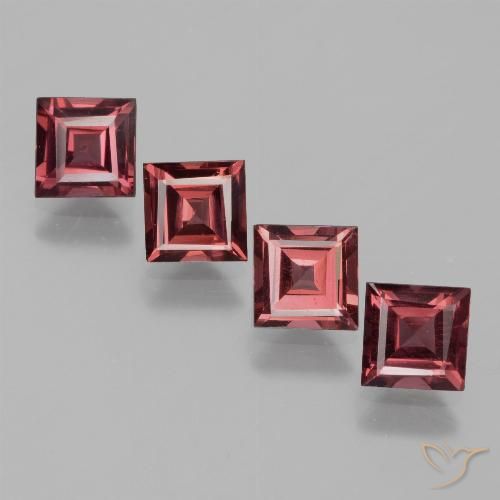 2.71ctw Natürlicher tiefrot Rhodolith-Granat, Quadrat, VS