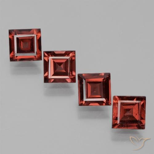 3.14ctw Natürlicher Mittelrot Rhodolith-Granat, Quadrat, VS