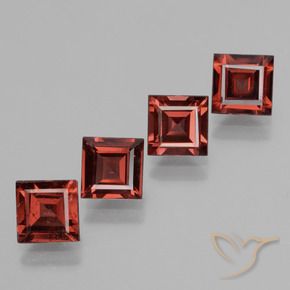 3.14 ct natürliche Mittelrot Rhodolith-Granat-Edelsteine, Quadrat, VS