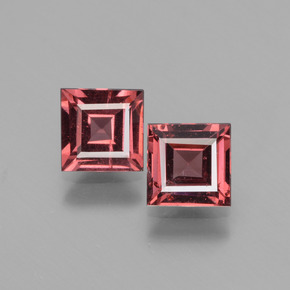1,44 ct natürliche roter Rhodolith-Edelsteine, Quadrat, VS