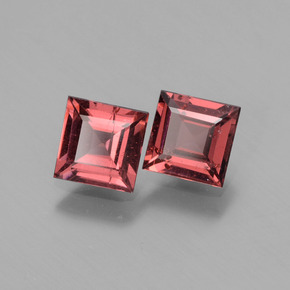 1,44 ct natürliche roter Rhodolith-Edelsteine, Quadrat, VS