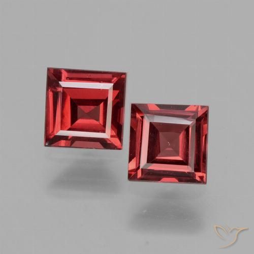 1.41ctw Natürlicher Tiefes Weinrot Rhodolith-Granat, Quadrat, VS