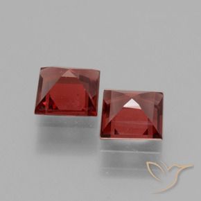 1.41 ct natürliche Tiefes Weinrot Rhodolith-Granat-Edelsteine, Quadrat, VS