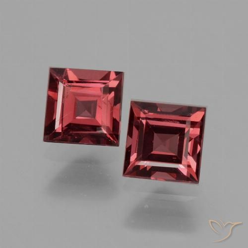 1.53ctw Natürlicher tiefrot Rhodolith-Granat, Quadrat, VS