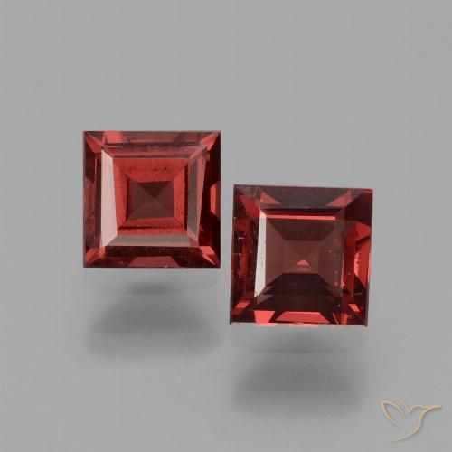 1.43ctw Natürlicher dunkelrot Rhodolith-Granat, Quadrat, VS