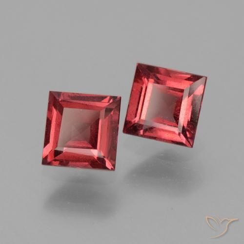 1.38 ct natürliche Rosaig-rot Rhodolith-Granat-Edelsteine, Quadrat, VS