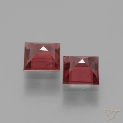 1.38 ct natürliche Rosaig-rot Rhodolith-Granat-Edelsteine, Quadrat, VS