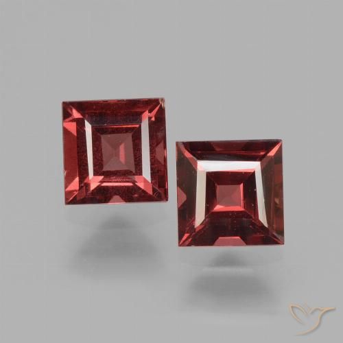 1.43ctw Natürlicher dunkelrot Rhodolith-Granat, Quadrat, VS