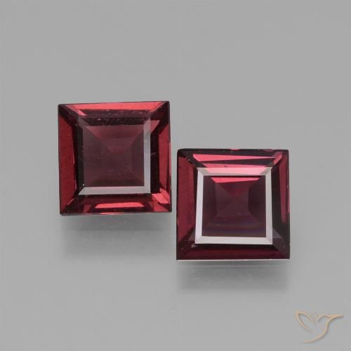 1.35ctw Natürlicher tiefrot Rhodolith-Granat, Quadrat, VS