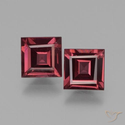 1.53ctw Natürlicher Scharlachrot Rhodolith-Granat, Quadrat, VS