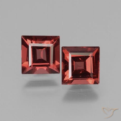 1.55ctw Natürlicher tiefrot Rhodolith-Granat, Quadrat, VS