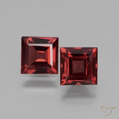 1.49ctw Natürlicher Tiefes Blutrot Rhodolith-Granat, Quadrat, VS