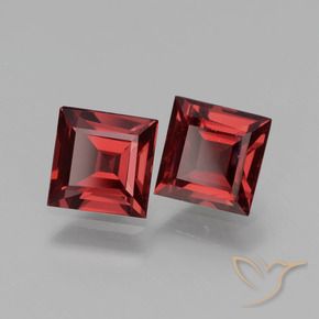 1.49 ct natürliche Tiefes Blutrot Rhodolith-Granat-Edelsteine, Quadrat, VS