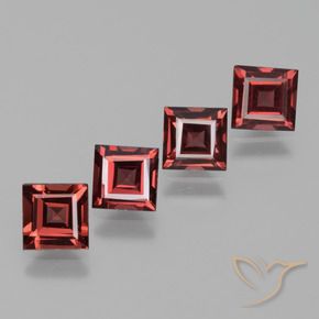 2.59 ct natürliche dunkelrot Rhodolith-Granat-Edelsteine, Quadrat, VS