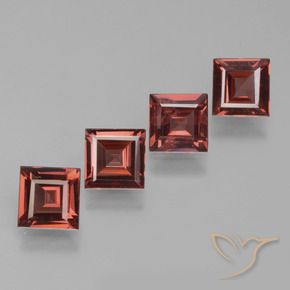 2.37 ct natürliche Tiefes Scharlachrot Rhodolith-Granat-Edelsteine, Quadrat, VS