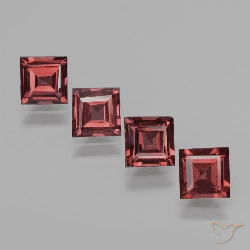 2.75ctw Natürlicher dunkelrot Rhodolith-Granat, Quadrat, VS