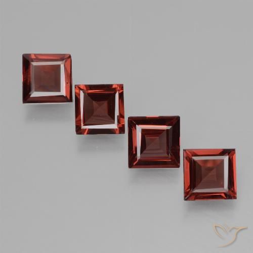 2.44ctw Natürlicher Tiefes Scharlachrot Rhodolith-Granat, Quadrat, VS